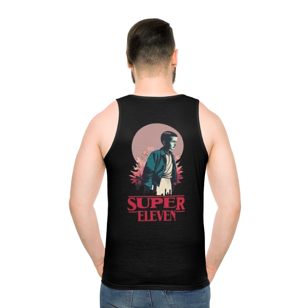 Stranger Things Eleven Black Unisex Tank Top - men back