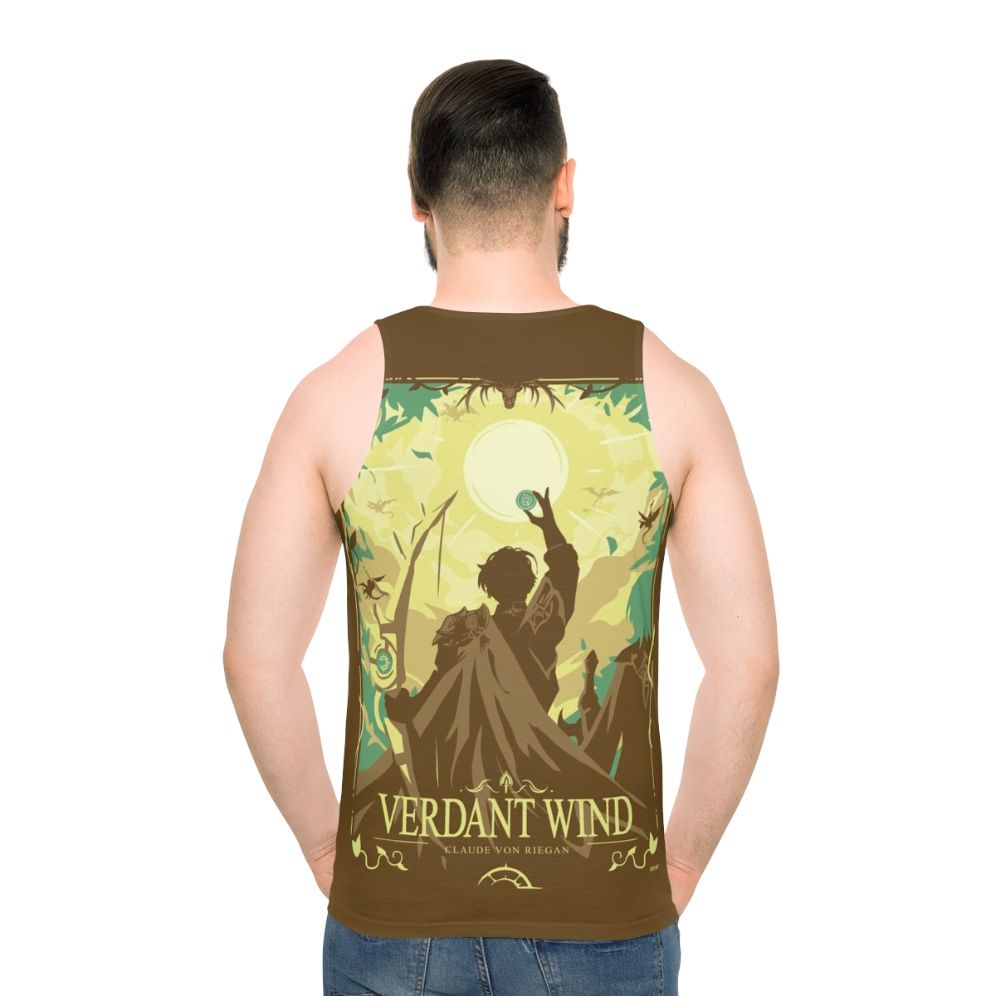 Unisex fire emblem three houses tank top with verdant wind design - men back