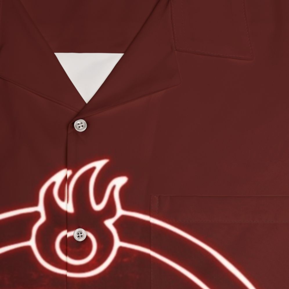 Flame Alchemist Hawaiian Shirt with Fullmetal Alchemist Inspired Design - Detail