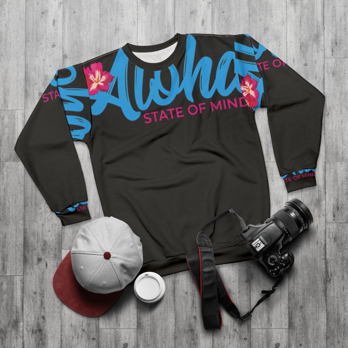 Aloha State of Mind Graphic Design Sweatshirt - flat lay