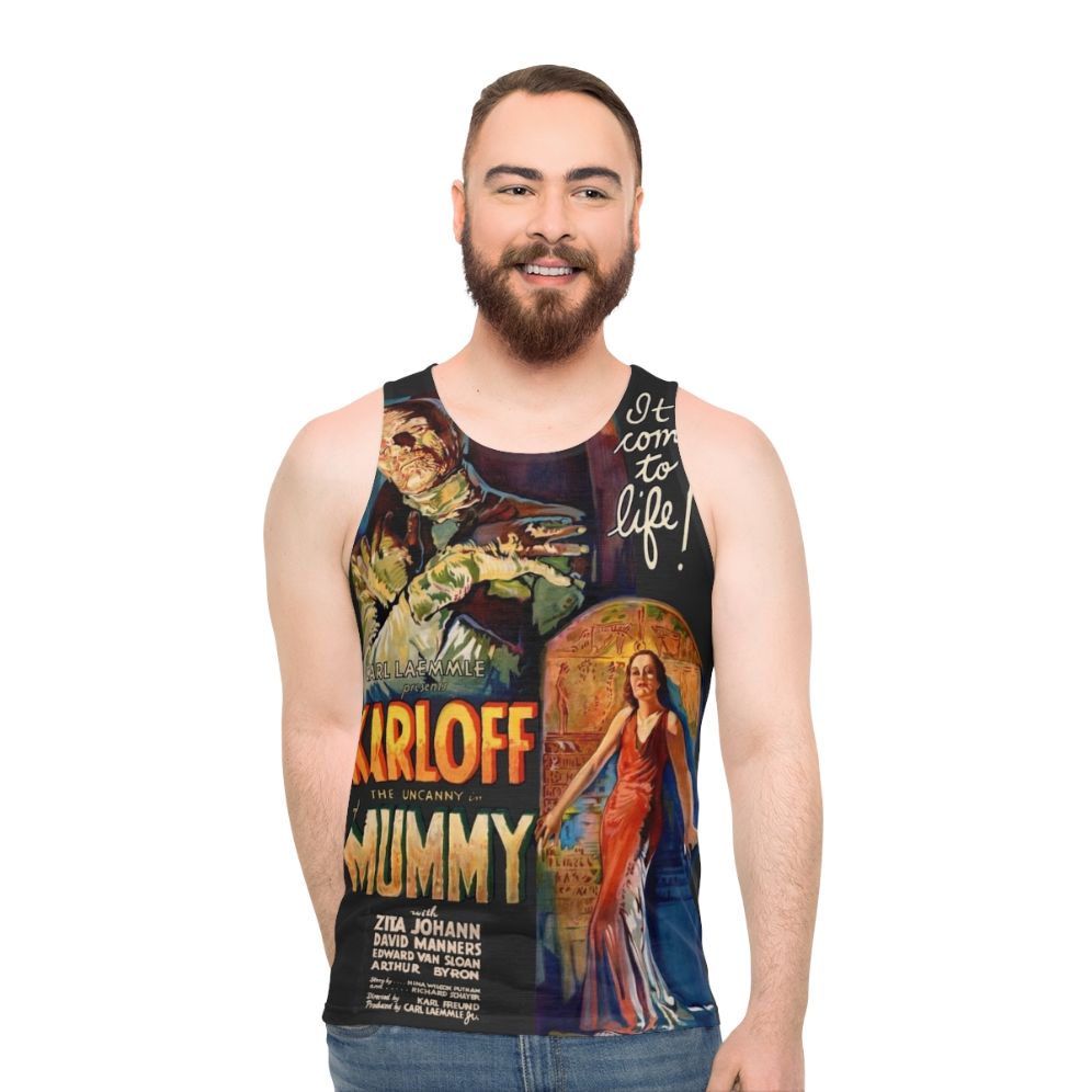 Vintage The Mummy horror movie poster unisex tank top - men