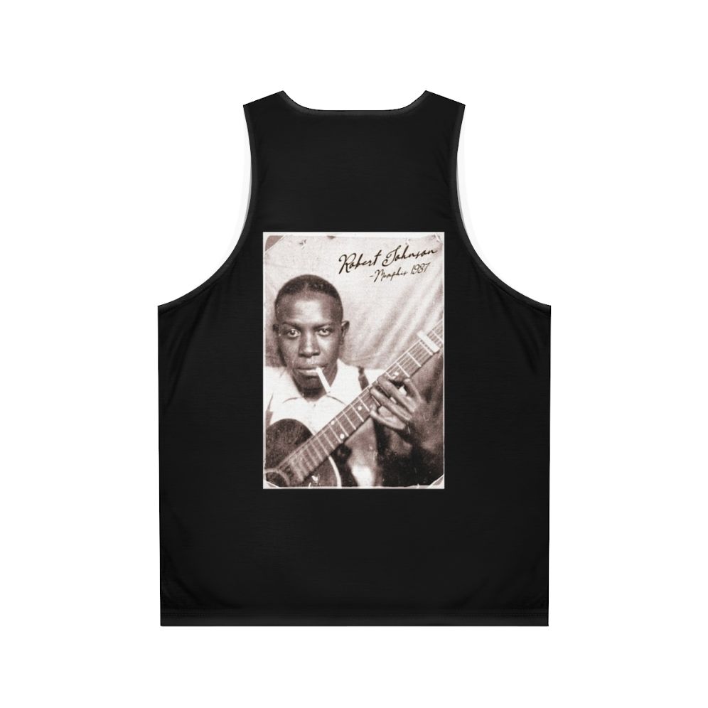 Retro Robert Johnson Delta Blues Unisex Tank Top - Back