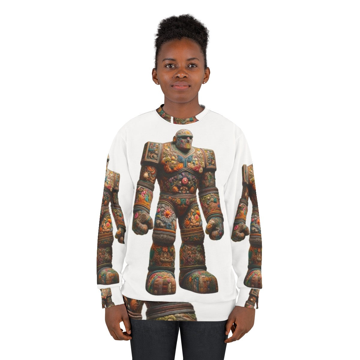 Embroidered Golem Sweatshirt for Fantasy Enthusiasts - women