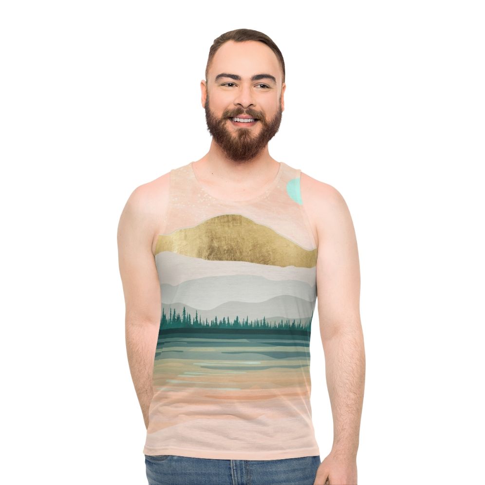 Spring Forest Lake Unisex Tank Top - men