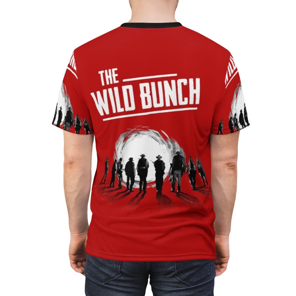 Vintage-style t-shirt featuring the classic 1969 western film "The Wild Bunch" - men back