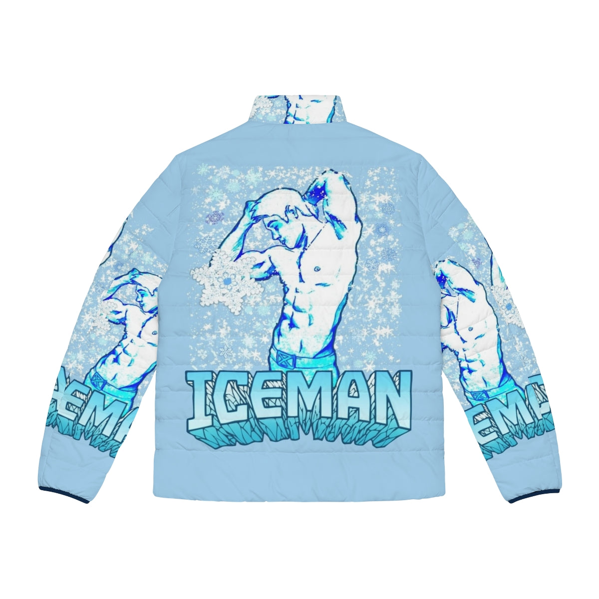 Iceman Puffer Jacket featuring the X-Men's mutant hero with cryokinetic powers - Back