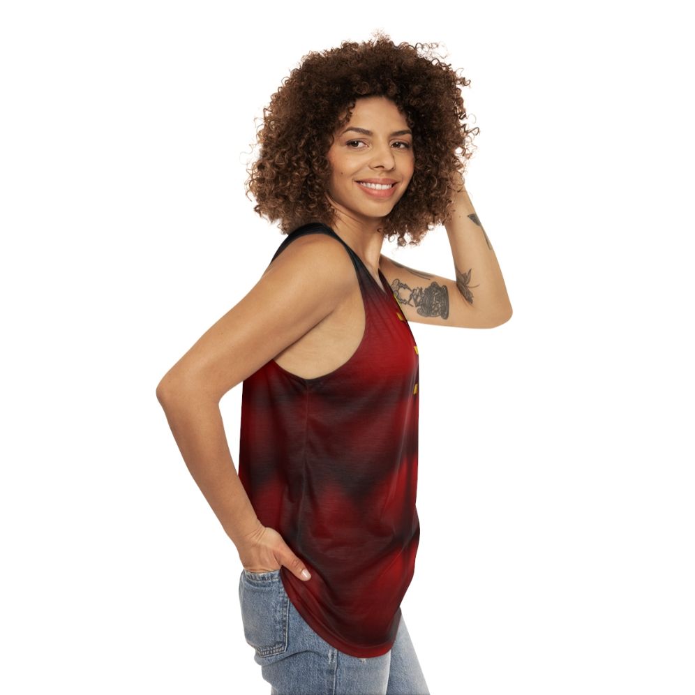 Superhero art unisex tank top with Robin design - women side