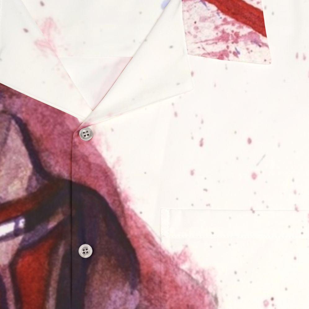 Star Wars Hawaiian Shirt with Watercolor Revan Design - Detail