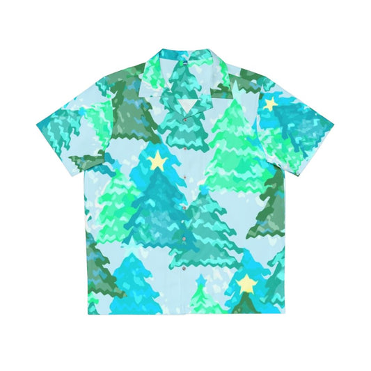 Wintergreen Christmas Trees Hawaiian Shirt with a festive, nature-inspired print