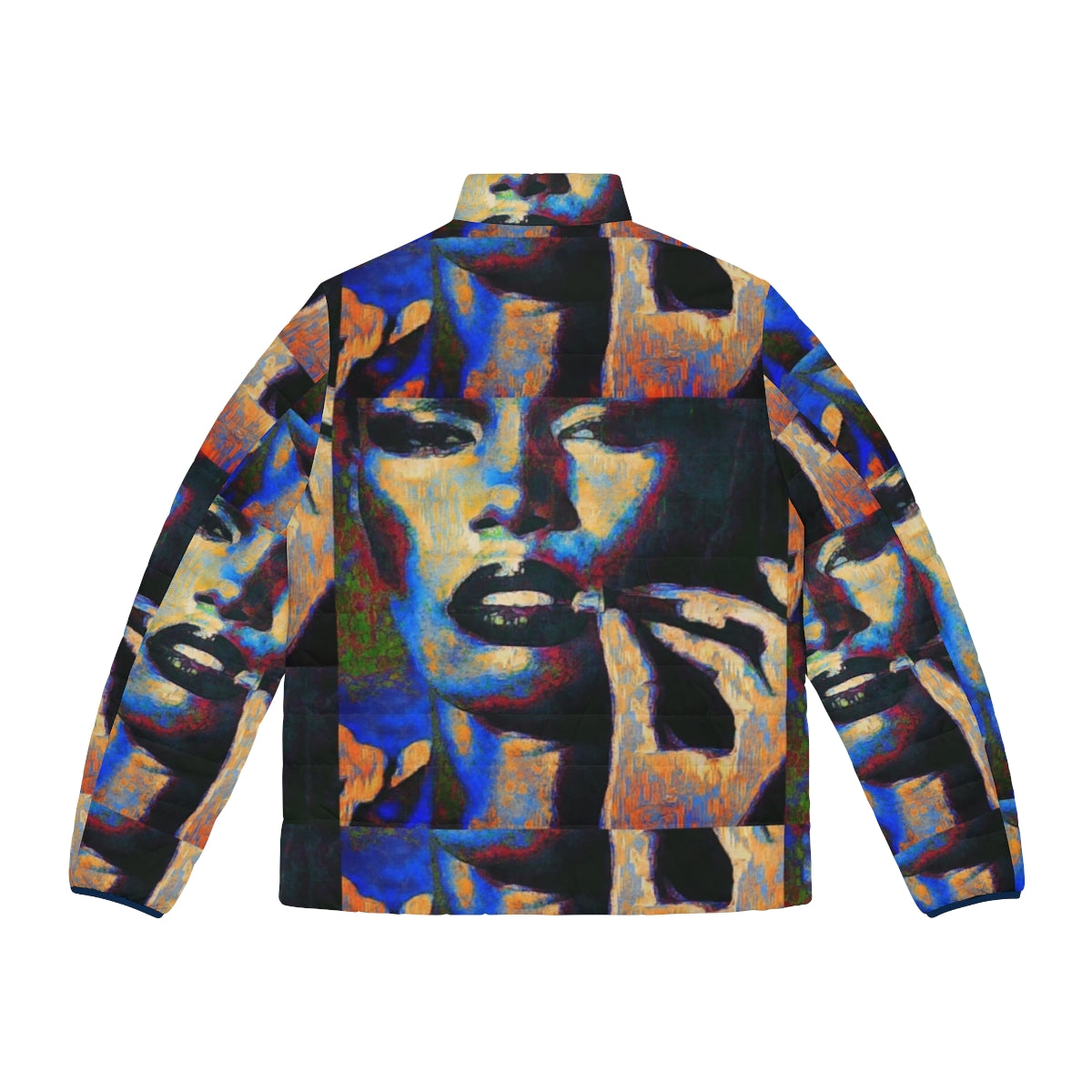 Grace Jones inspired puffer jacket with urban street art design - Back