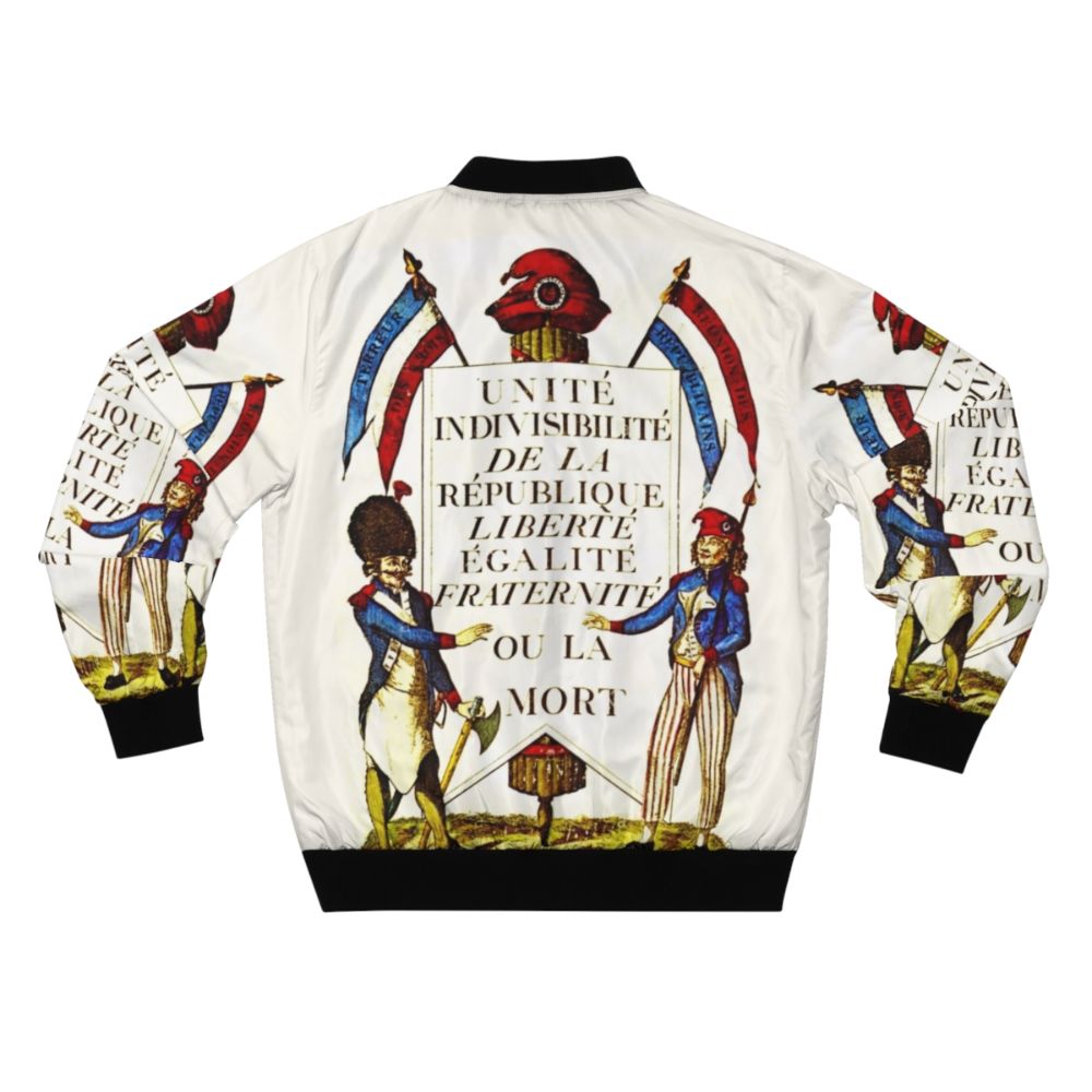 Vintage bomber jacket with French Revolution poster design - Back