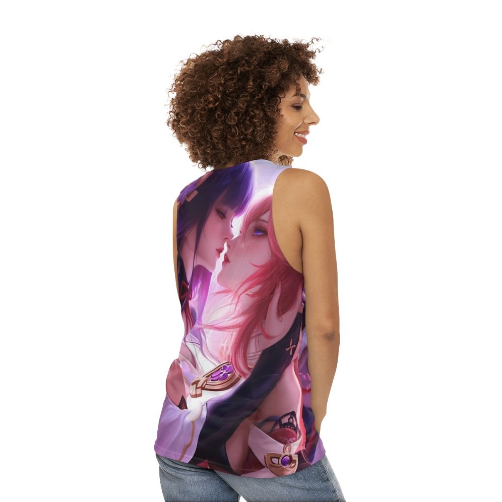 Raiden Shogun and Yae Miko Genshin Impact Anime Unisex Tank Top - women back