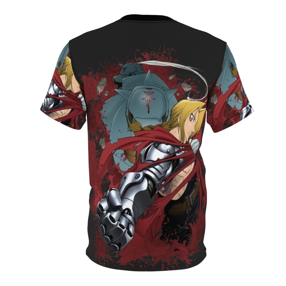 Fullmetal Alchemist inspired t-shirt featuring anime-style graphics and characters. - Back