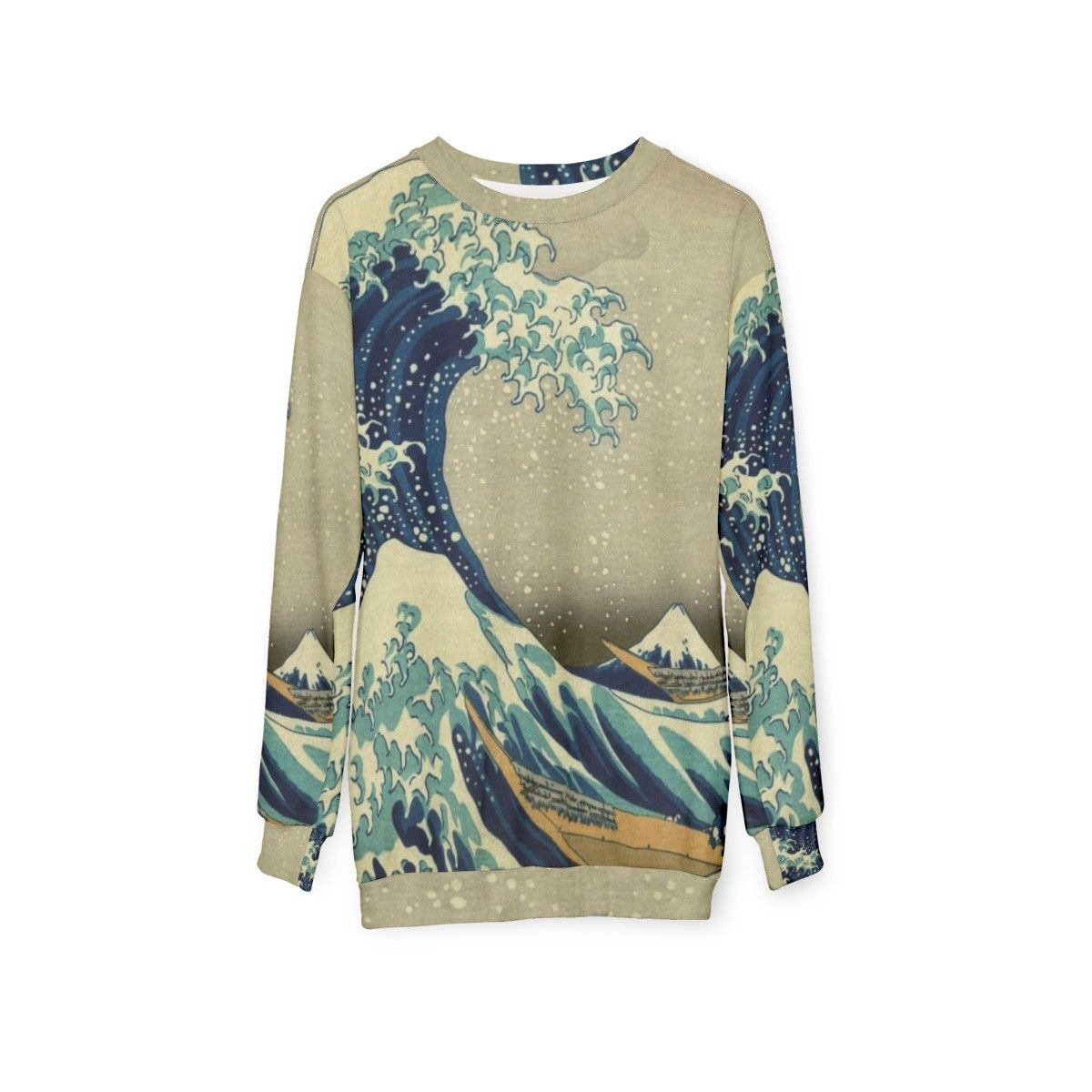 Kanagawa Wave Sweatshirt - Hokusai inspired wave art design - hanging