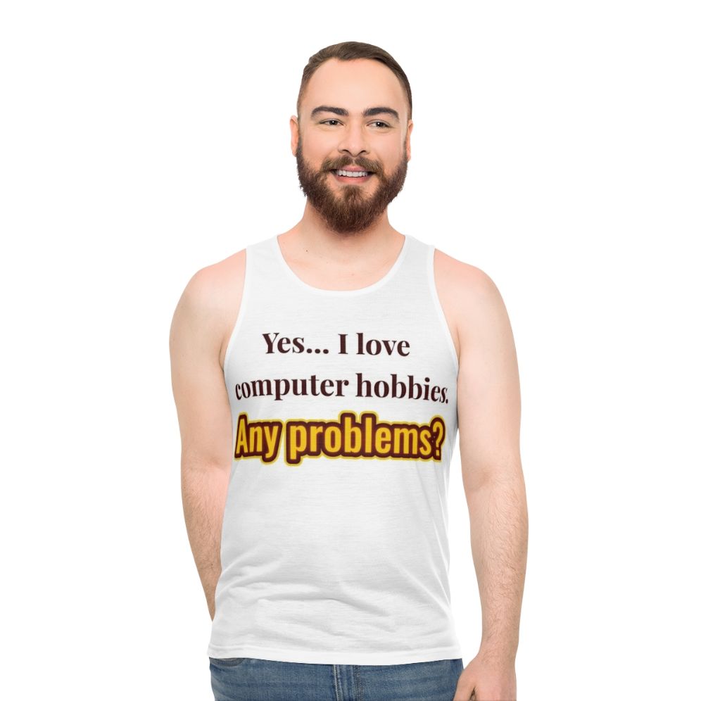 Unisex tank top for computer hobbies and tech lovers - men