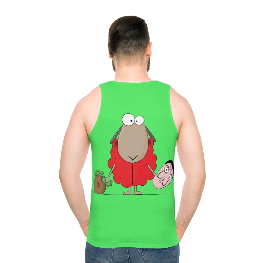 Sheep Money Heist Unisex Tank Top - men back