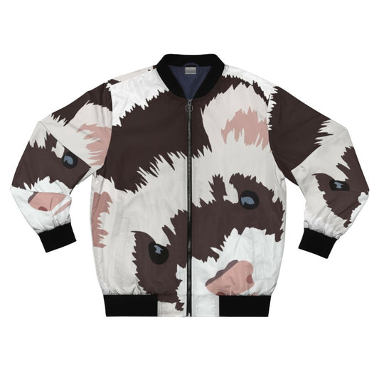 Ferret head printed on a bomber jacket