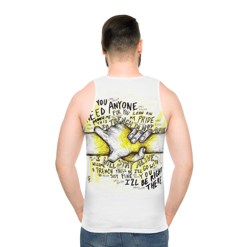 Unisex tank top with inspirational words of hope design - men back