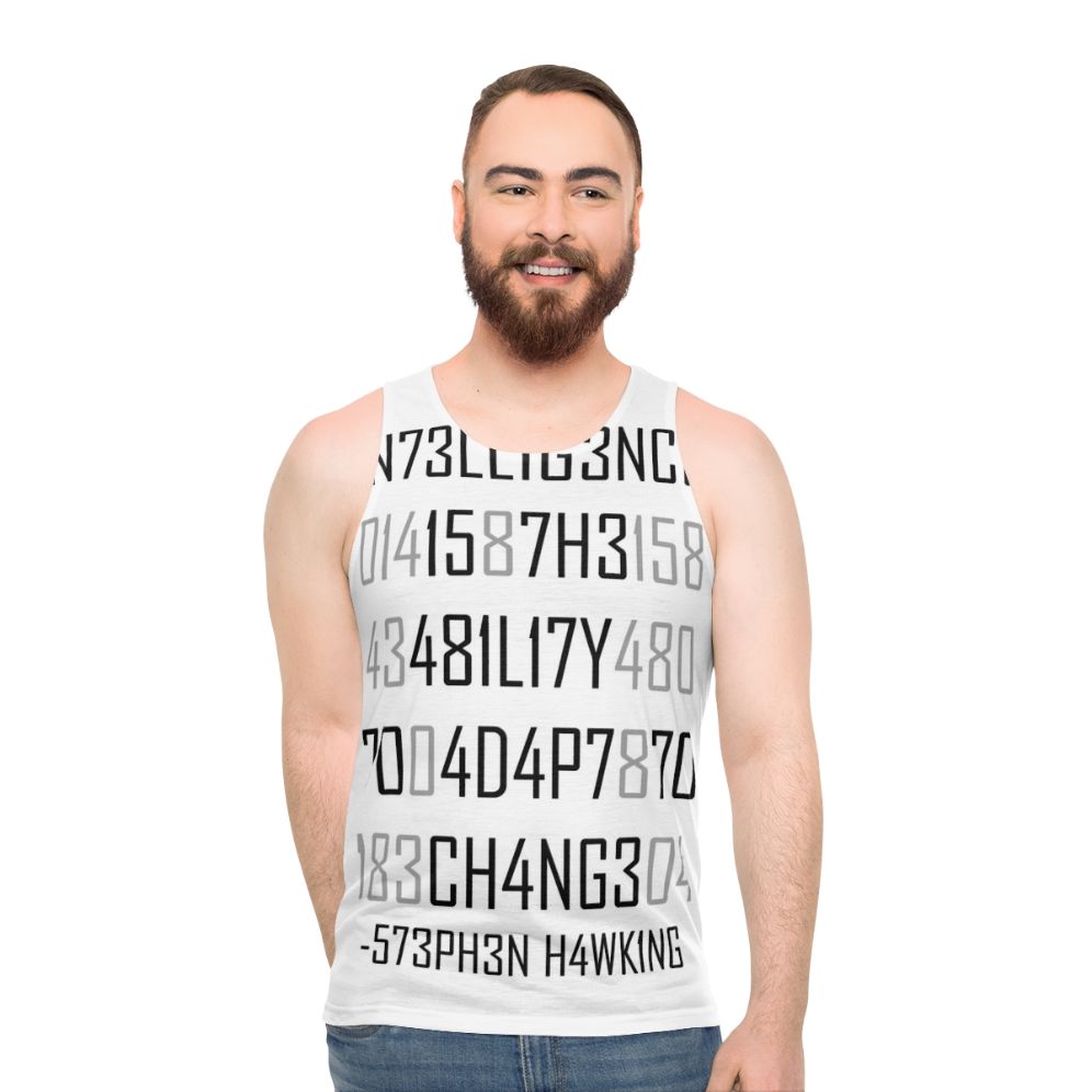 Adapt To Change Encoded Unisex Science Tank Top - men