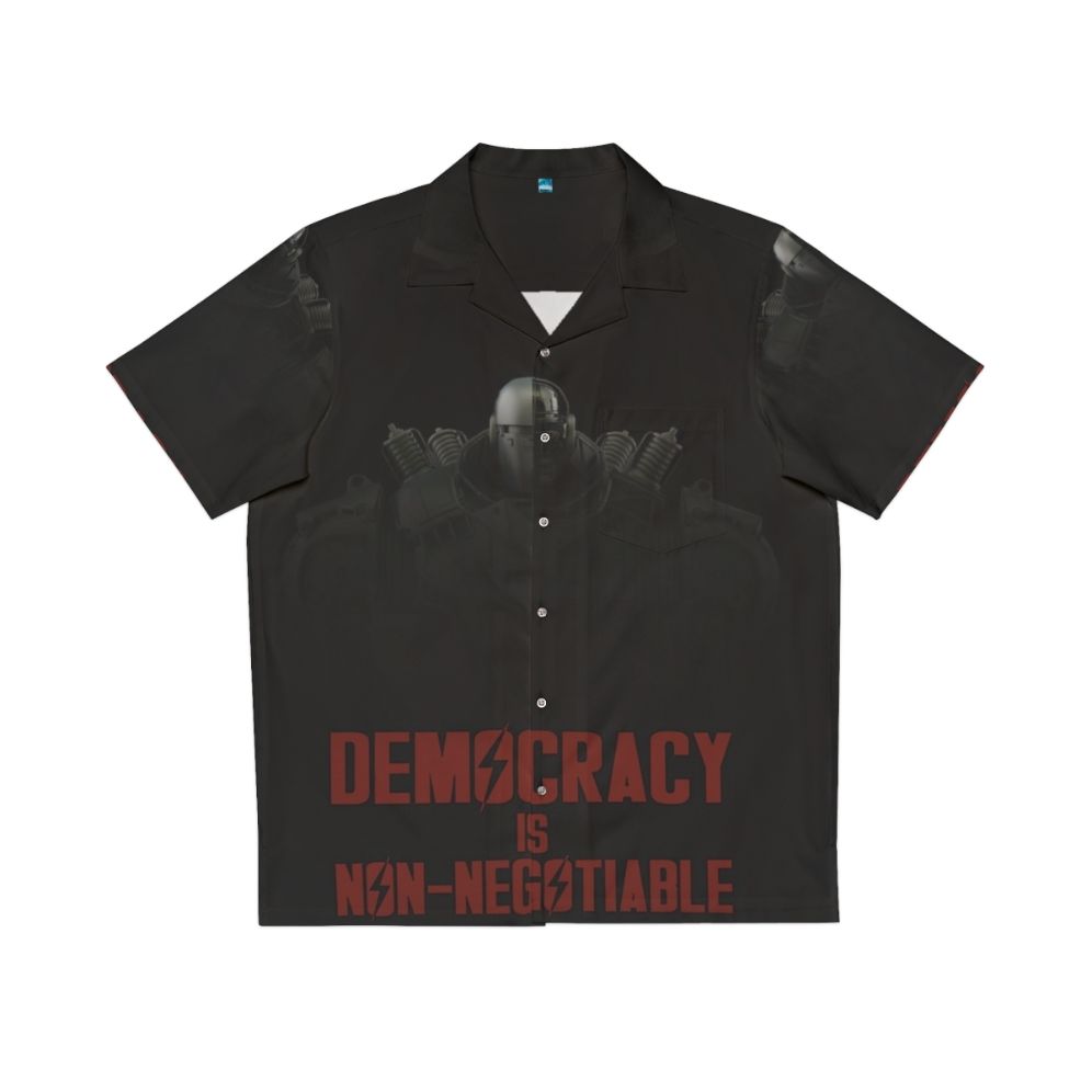 Liberty Prime Democracy Hawaiian Shirt for Fallout Gamers