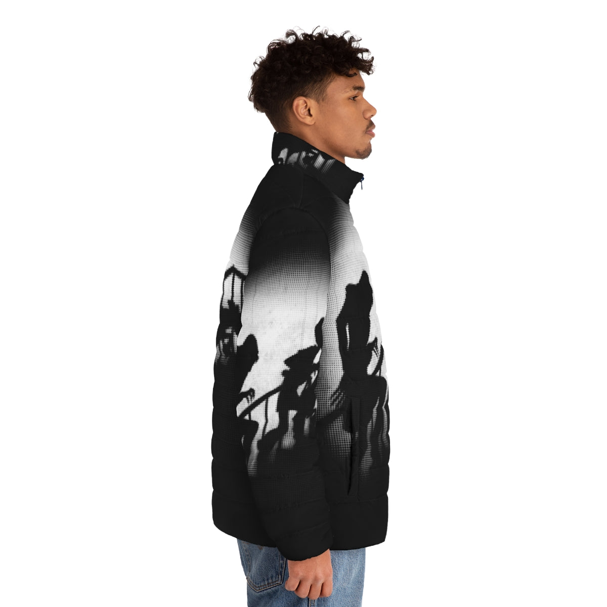 Nosferatu The Mystery Hunter Puffer Jacket with horror movie-inspired graphics - men side right