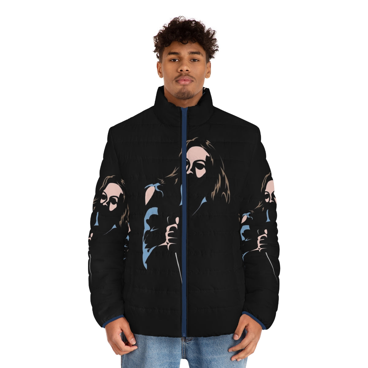 Final Girls Laurie Strode Horror Puffer Jacket with Michael Myers and Halloween imagery - men front