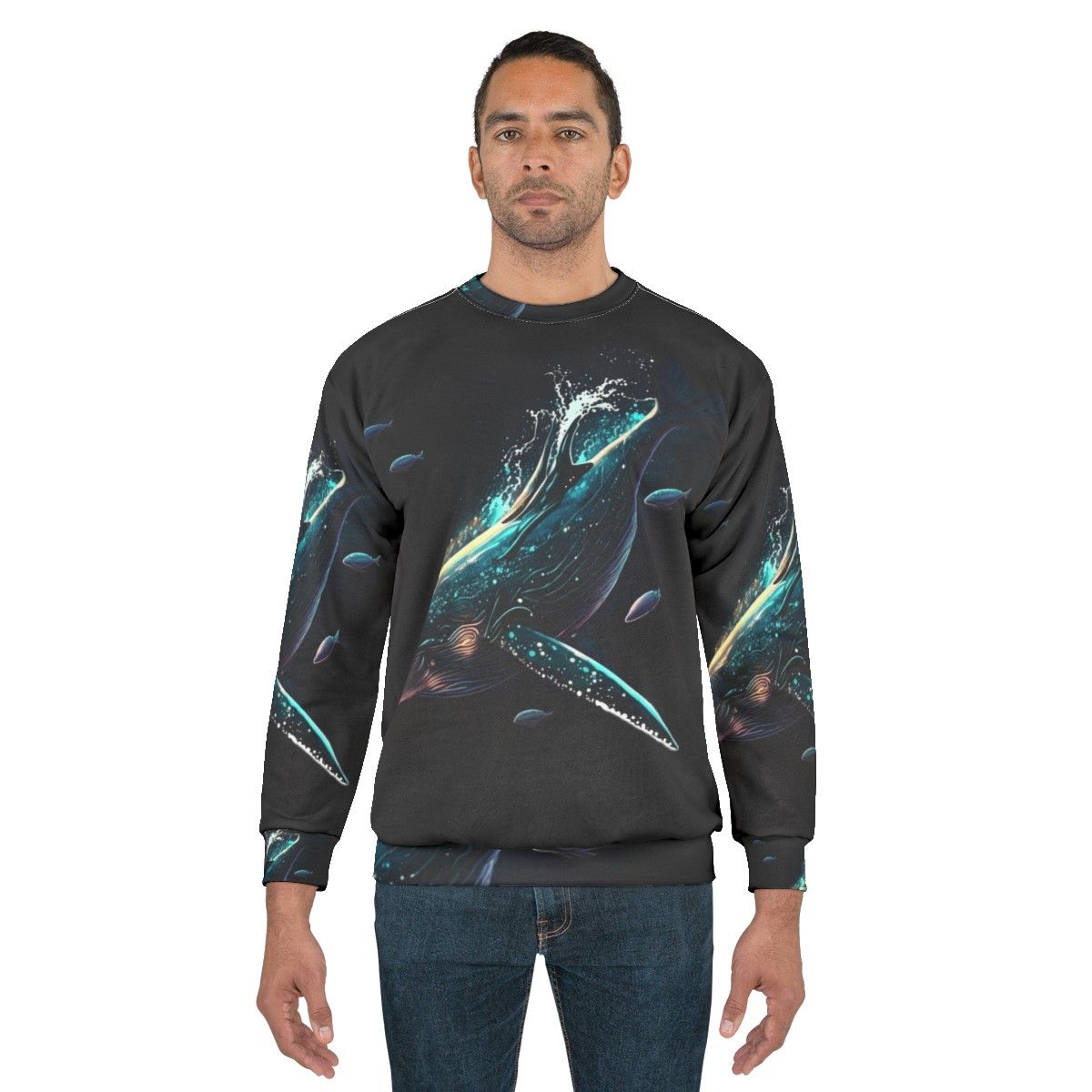 Sweatshirt with mythical sea creatures illustration - men