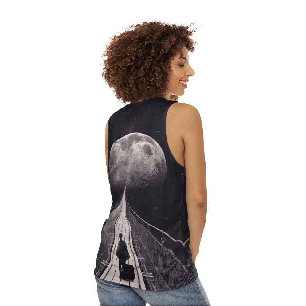 Unisex tank top with a space-inspired design - women back