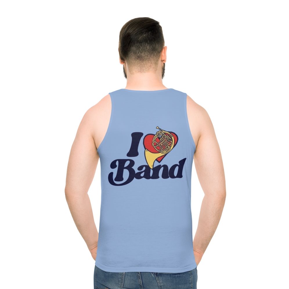 I Love Band Unisex French Horn Tank Top - men back