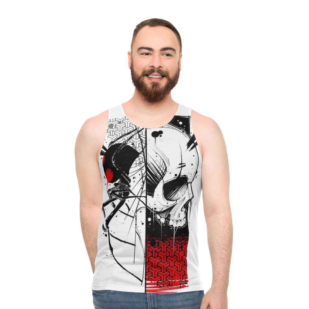 Cyberpunk urban gothic fashion unisex tank top - men