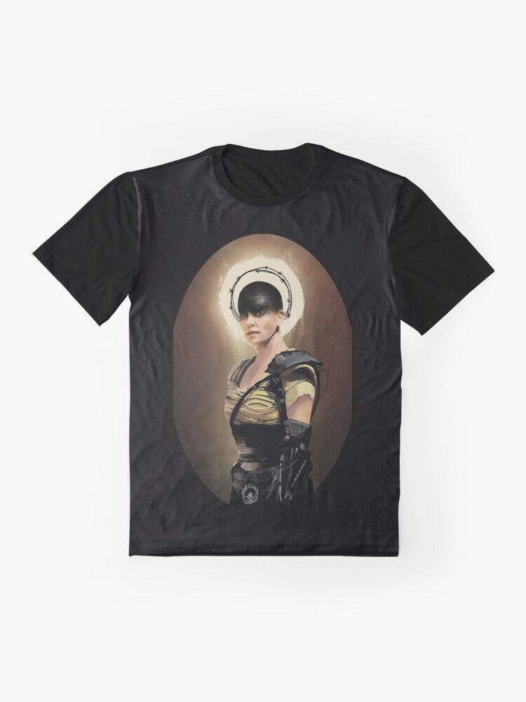 Imperator Furiosa graphic t-shirt, inspired by the character from the Mad Max movie series - Flat lay