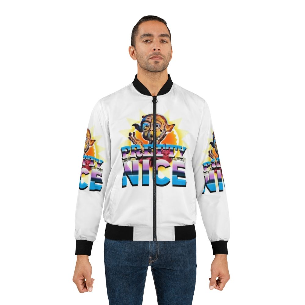 Retro 80s bomber jacket with a funny, cheesy movie-inspired design - Lifestyle