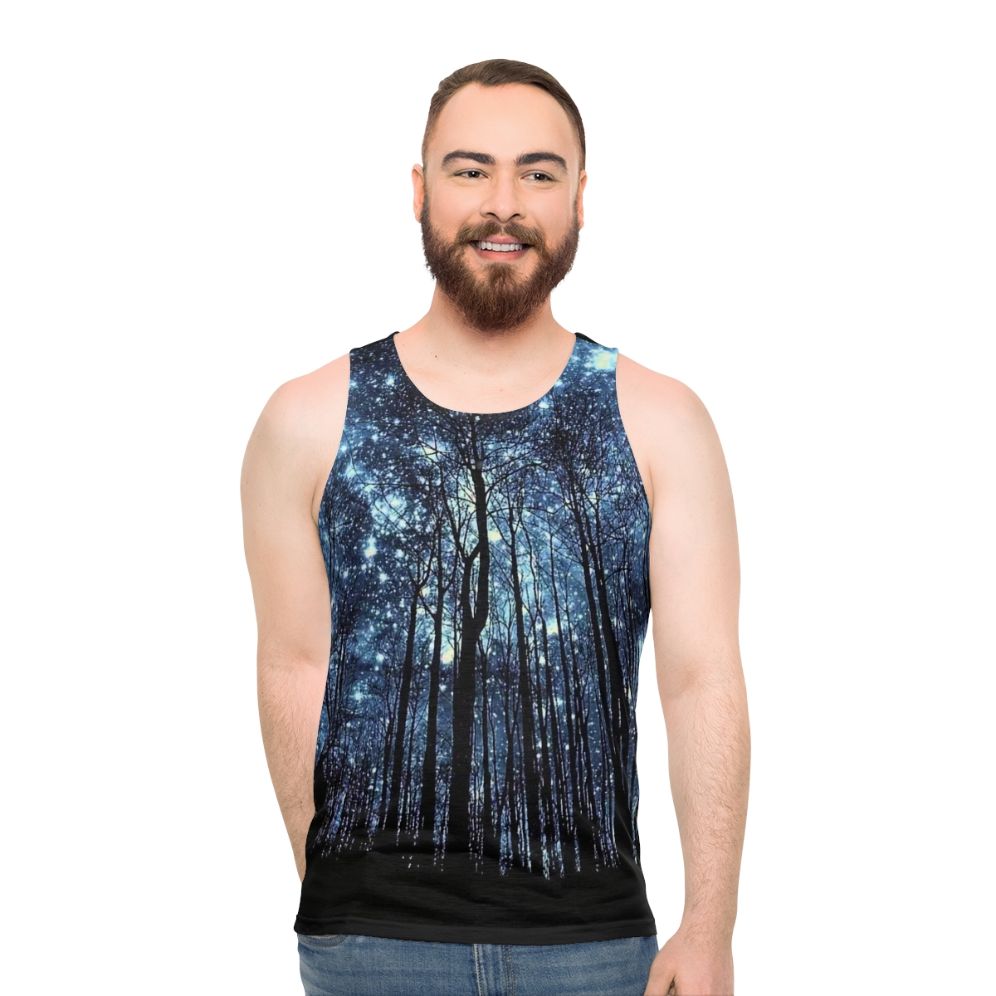 Galaxy and stars unisex tank top - men