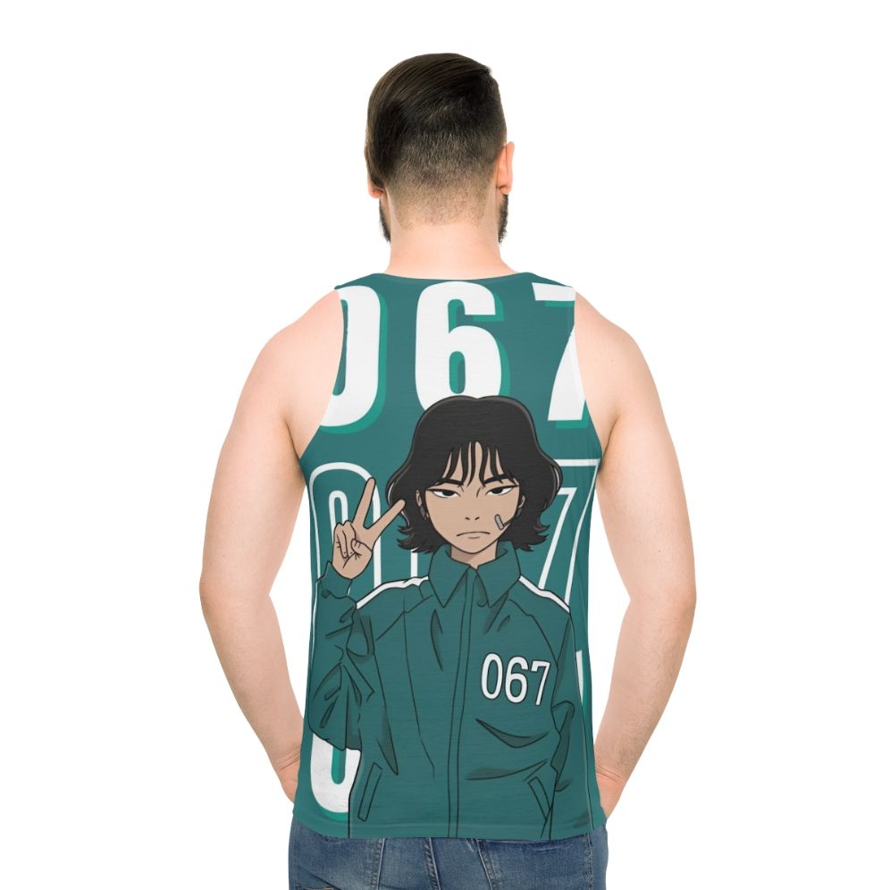 Squid Game Player 067 Kang Sae Byeok Unisex Tank Top - men back