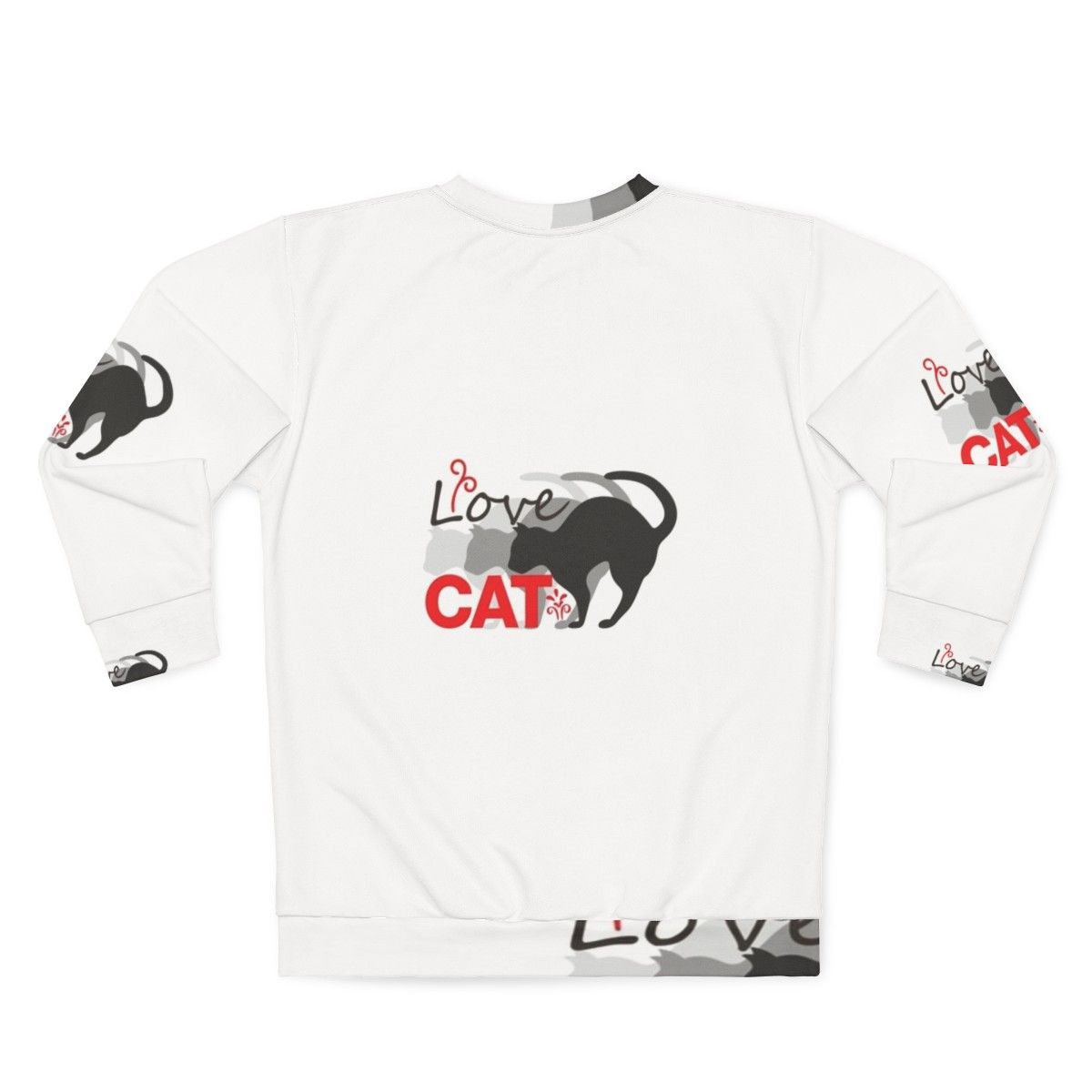 Love Cat 2 Sweatshirt for Cat Lovers - Back