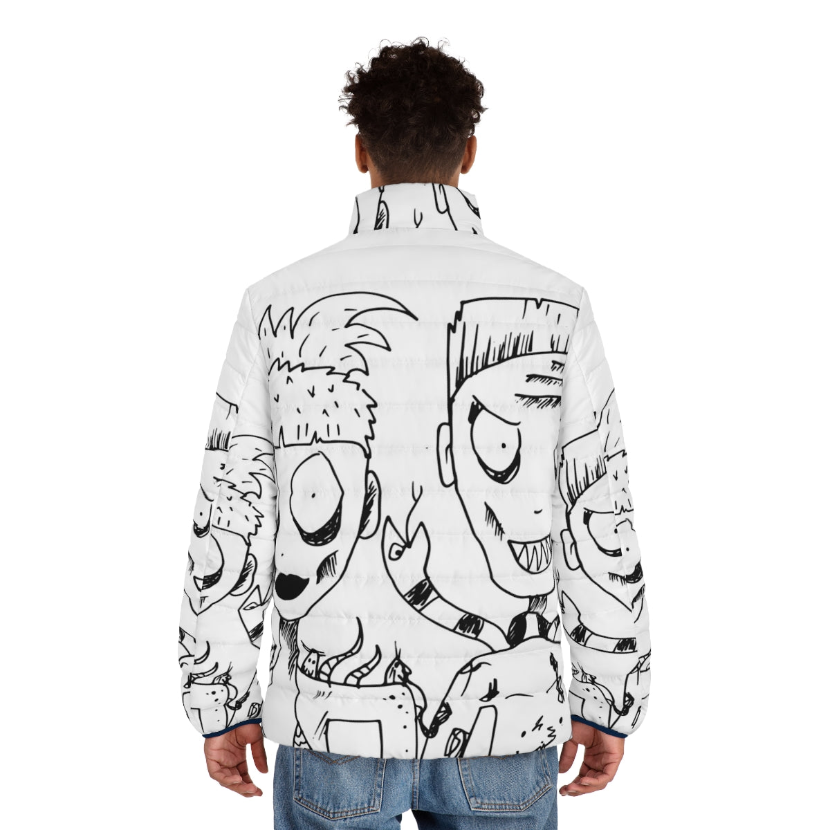 Die Antwoord Yolandi and Ninja inspired puffer jacket with edgy streetwear style - men back