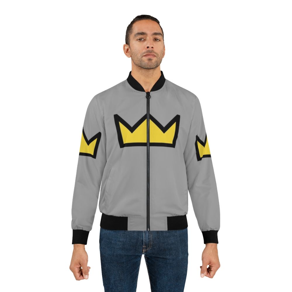 Bughead Betty Cooper Crown Bomber Jacket featuring a graphic design with a crown and the Riverdale TV series theme. - Lifestyle