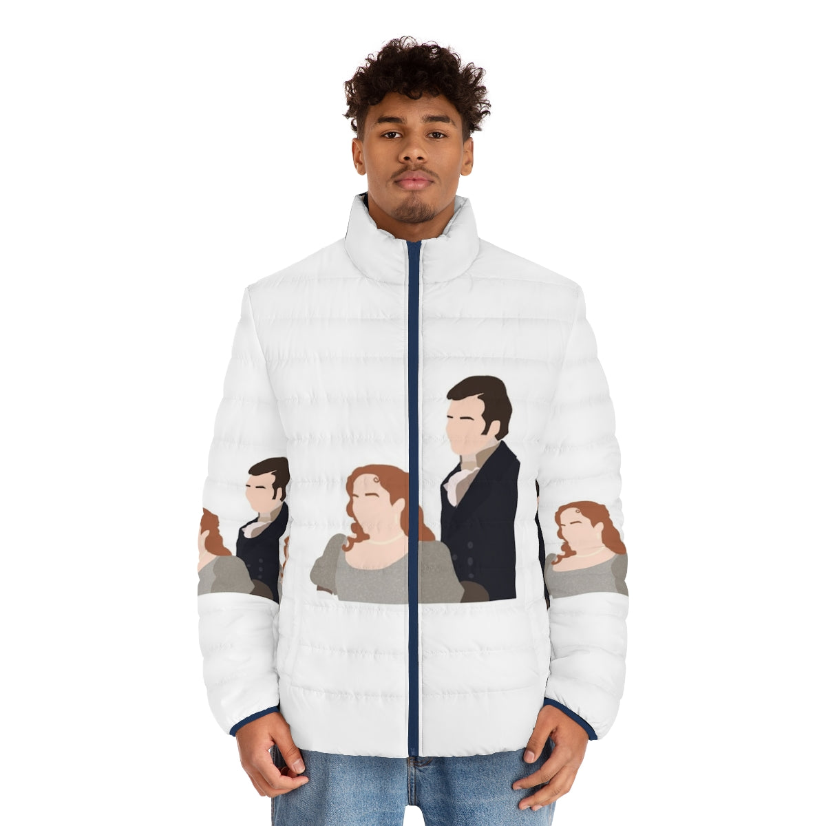 Bridgerton Penelope and Colin Smiling Puffer Jacket - Inspired by the hit Netflix series - men front