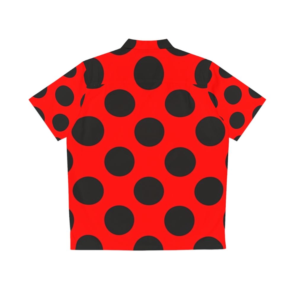 Vibrant lady bug and polka dot print Hawaiian shirt - Back