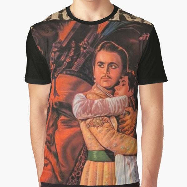 Mughal-e-Azam inspired graphic t-shirt featuring classic Bollywood film imagery