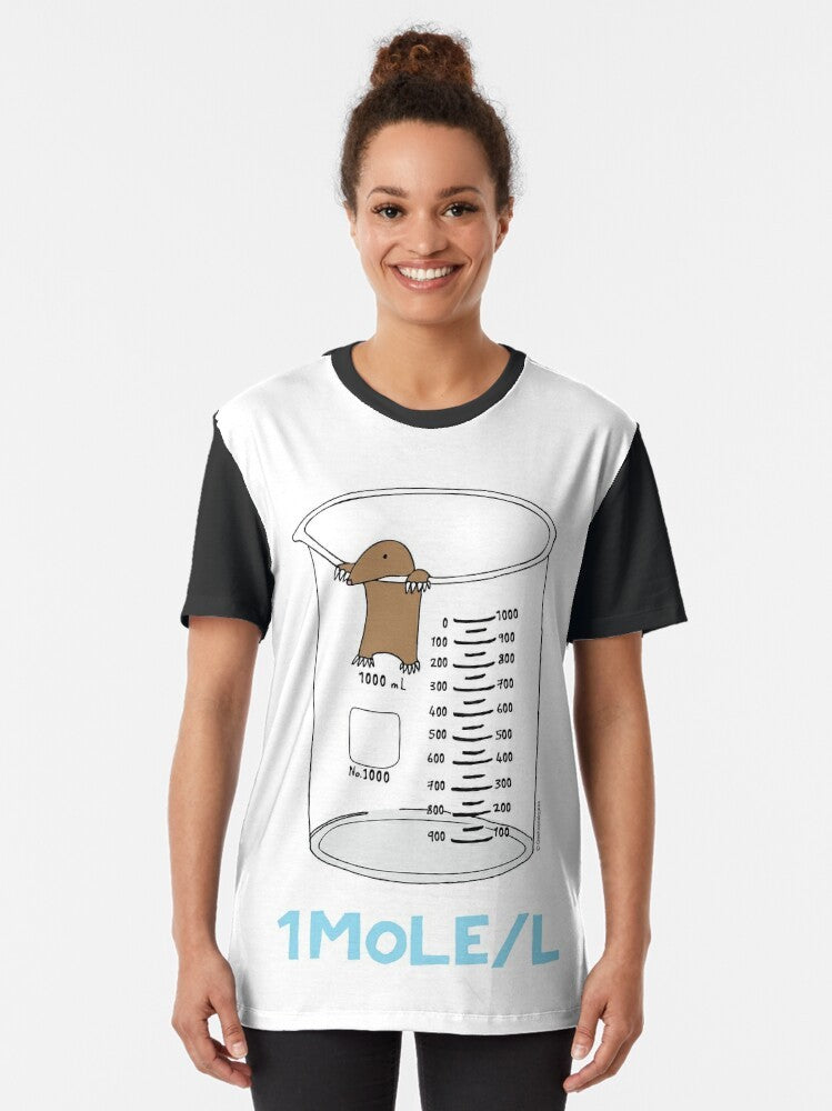 Chemistry mole and Avogadro's day graphic t-shirt for science enthusiasts - Women