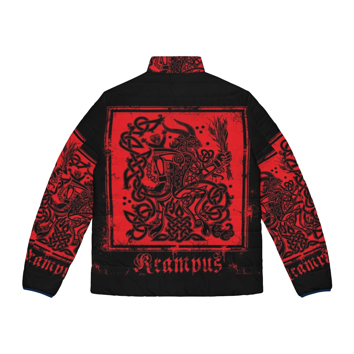 Keltic Krampus II Puffer Jacket with Celtic folklore and Krampus design - Back