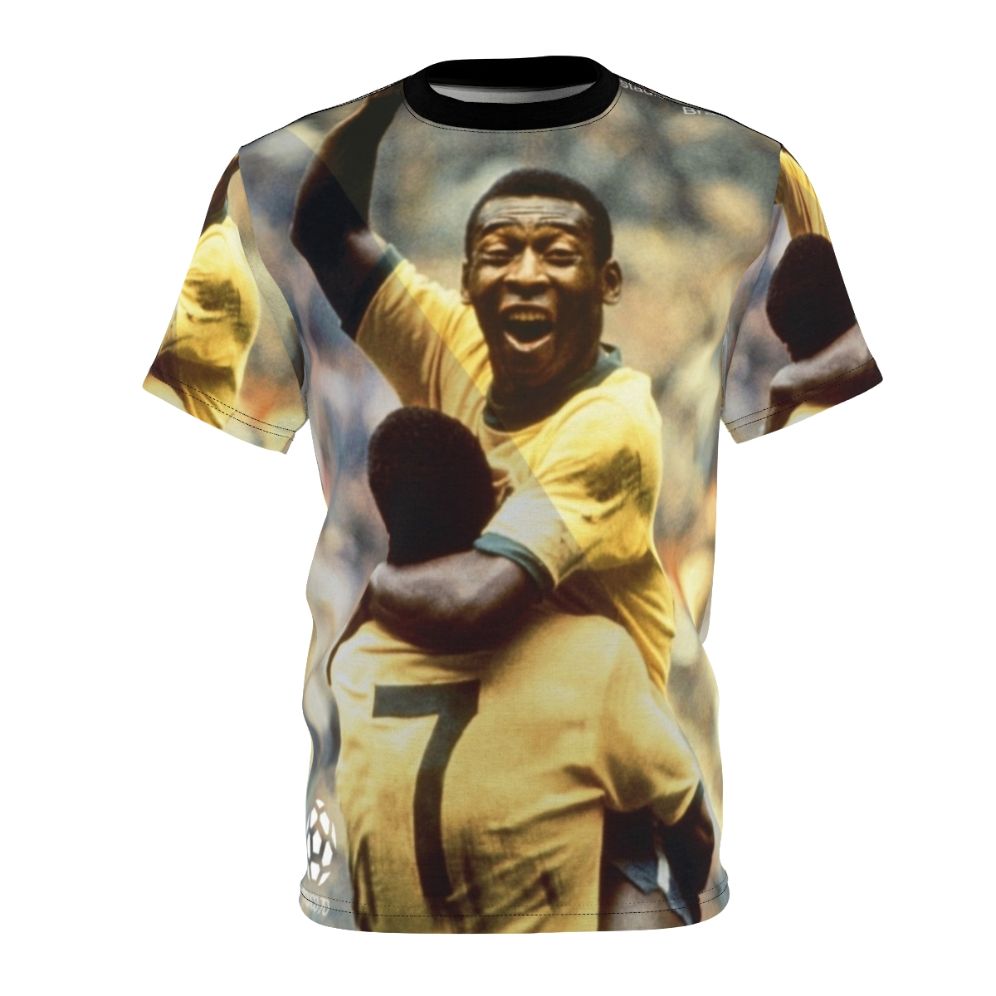 Vintage-style t-shirt design featuring the iconic Brazilian football legend Pele