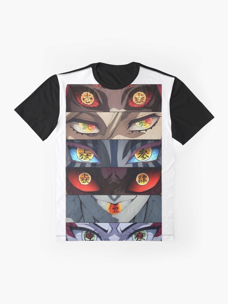 Demon Slayer Upper Moons Eyes Graphic T-Shirt - Flat lay