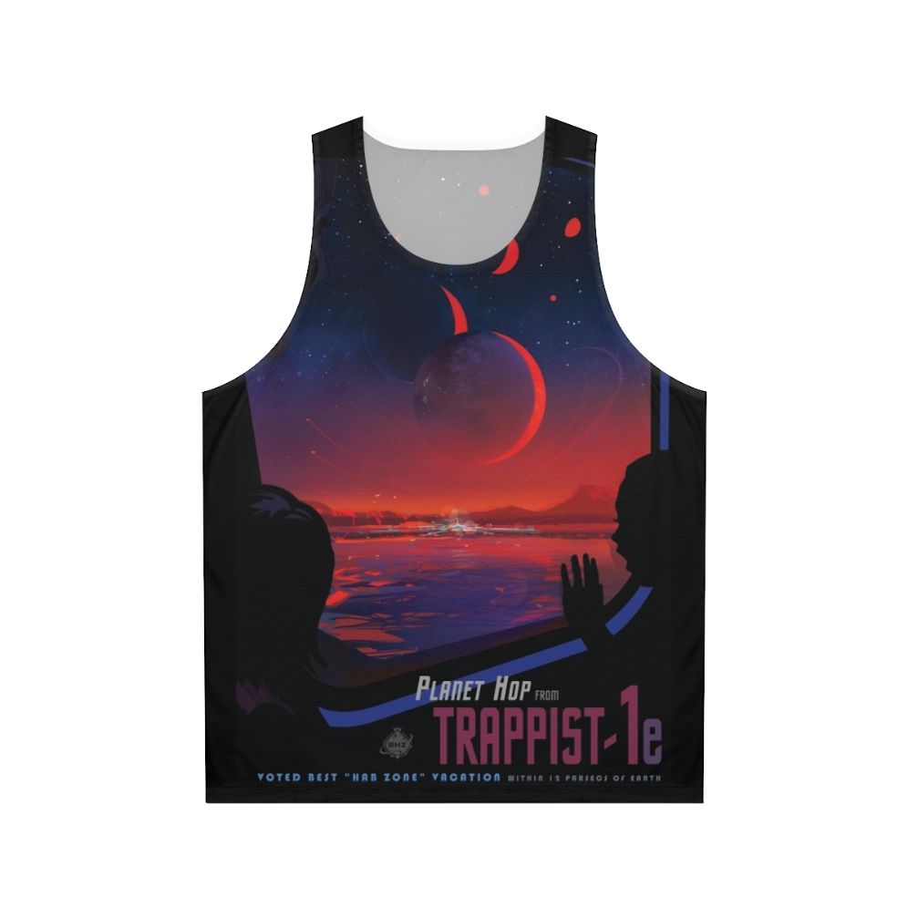 Trappist 1 space travel unisex tank top with vintage NASA and planet design