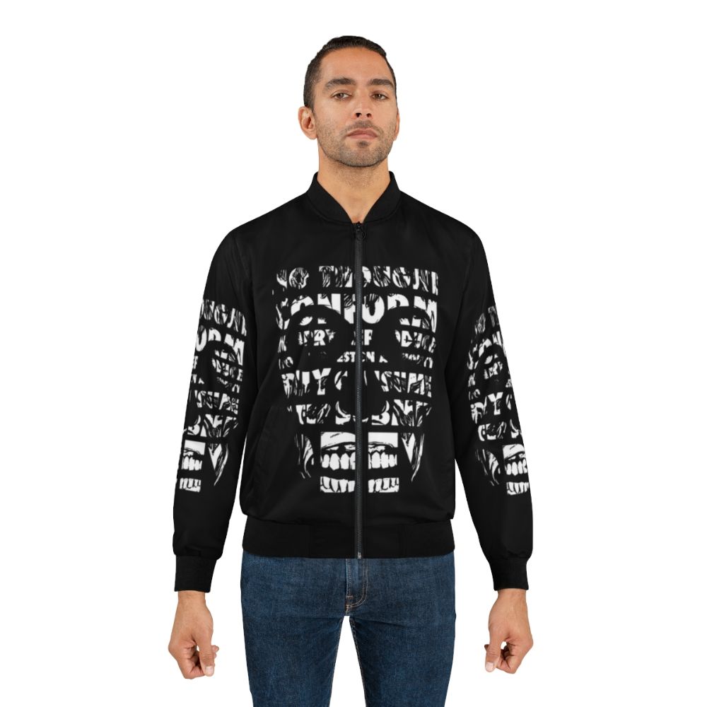 "They Live Black and White Bomber Jacket - Featuring the iconic horror sci-fi movie design" - Lifestyle