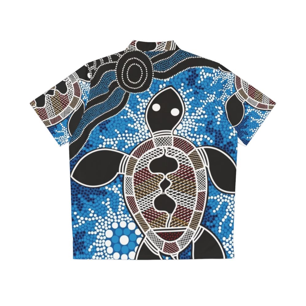 Authentic aboriginal art sea turtles hawaiian shirt - Back