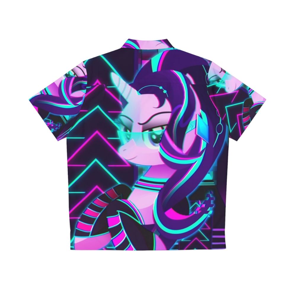 Retro 80s synthwave starlight glimmer Hawaiian shirt - Back