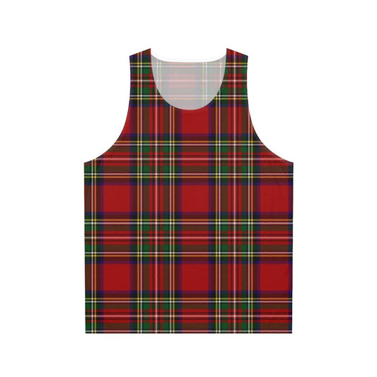 Red tartan stewart clan unisex tank top