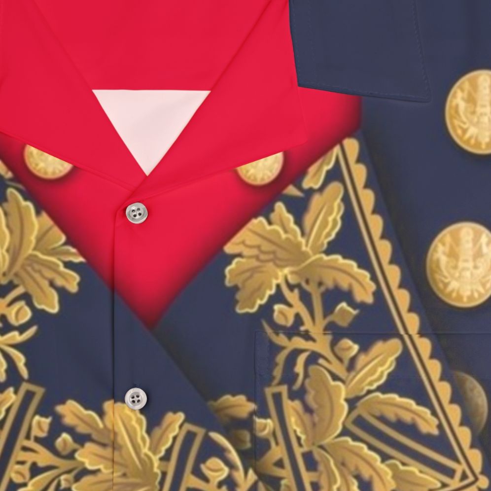 Vintage Napoleonic General Hawaiian Shirt - Detail